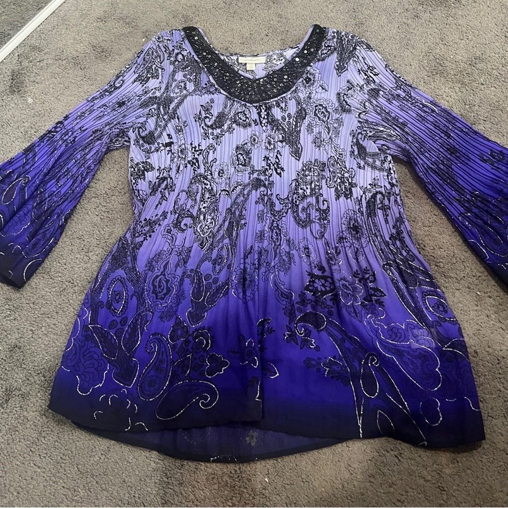 Dress Barn Purple and Black Women's Blouse